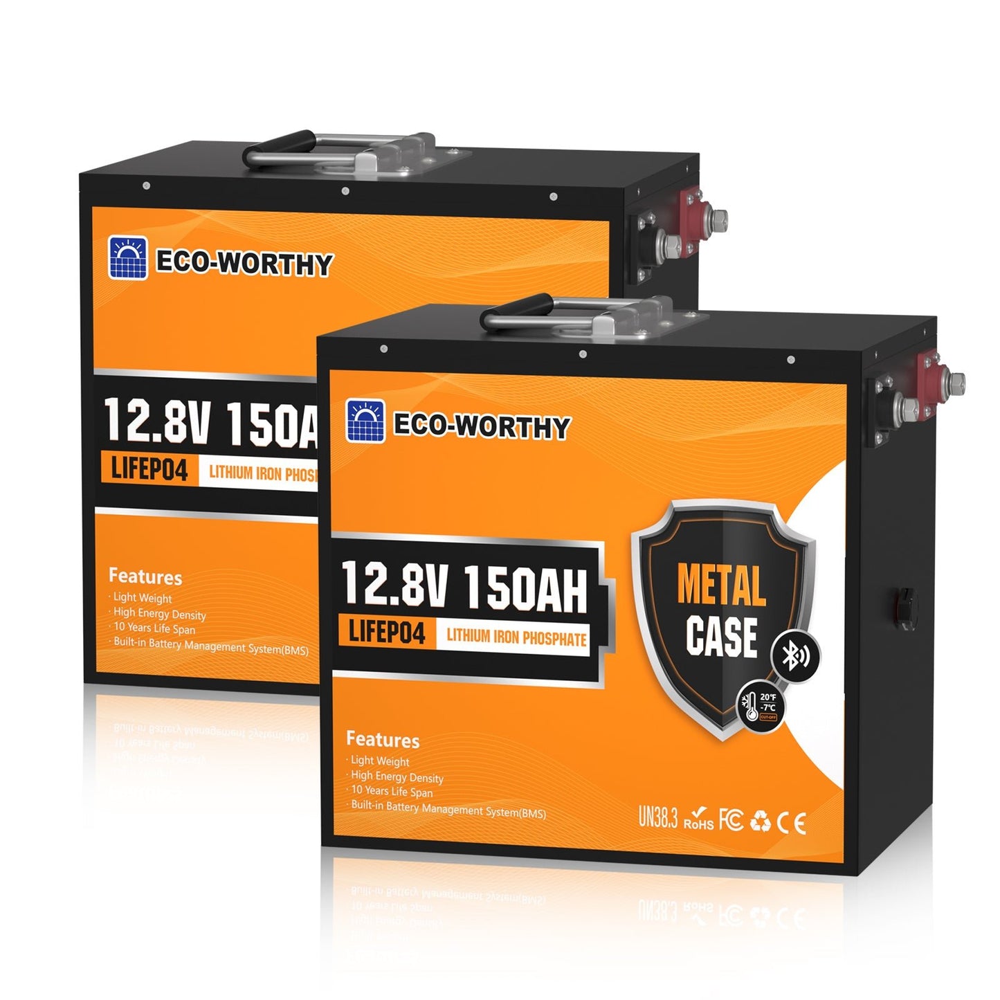 Eco-Worthy Batterie lithium LiFePO4 12V 150Ah Avec Bluetooth-Protection basse température - eco-worthy-fr