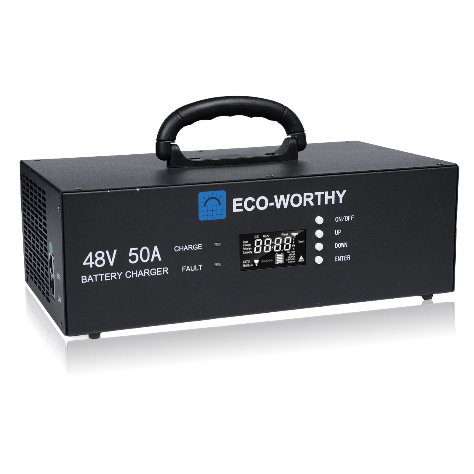 Eco-Worthy Chargeur de batterie lithium 48V – Courant réglable 0–50A, entrée 90–260V - eco-worthy-fr