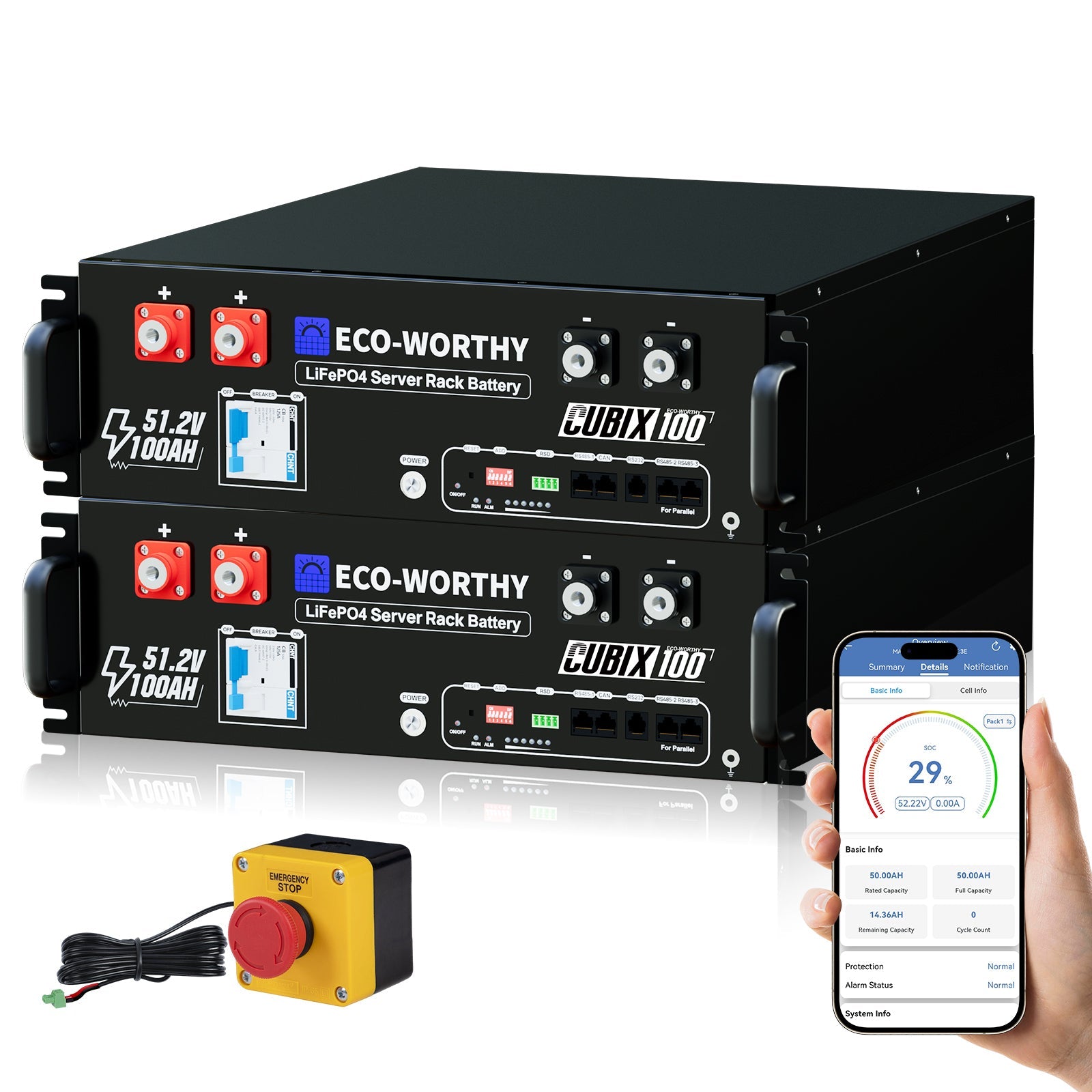 Eco-Worthy CUBIX100 Batterie LiFePO4 Rackable 48V 100Ah | IEC 62619 et Garantie 10 ans - eco-worthy-fr