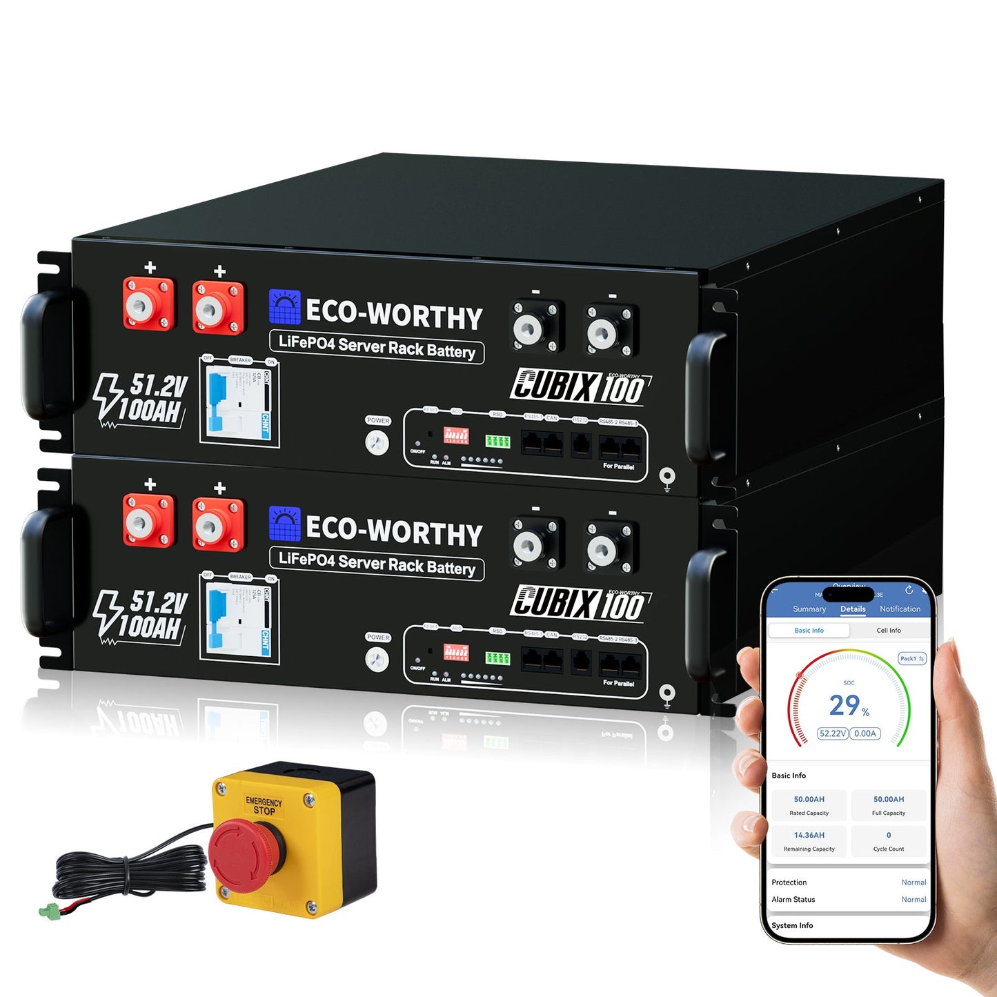 Eco-Worthy CUBIX100 Batterie LiFePO4 Rackable 48V 100Ah | IEC 62619 et Garantie 10 ans - eco-worthy-fr