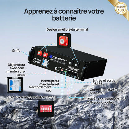 Eco-Worthy CUBIX100 Batterie LiFePO4 Rackable 48V 100Ah | IEC 62619 et Garantie 10 ans - eco-worthy-fr