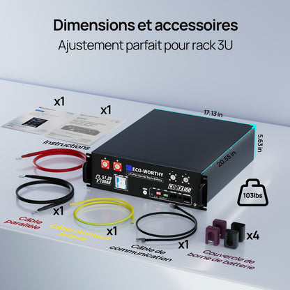 Eco-Worthy CUBIX100 Batterie LiFePO4 Rackable 48V 100Ah | IEC 62619 et Garantie 10 ans - eco-worthy-fr