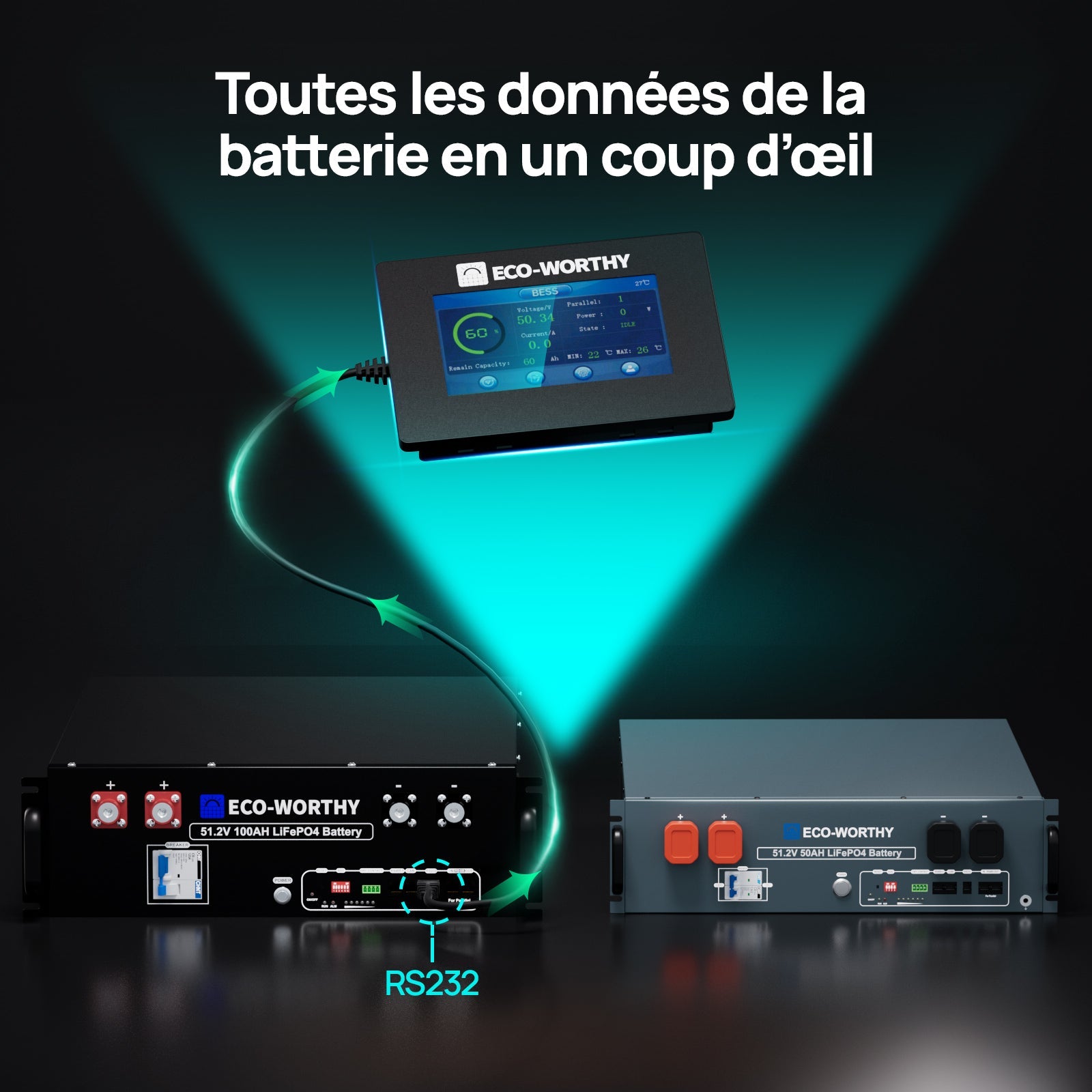 Eco-Worthy ESM100 — Moniteur pour Batterie Domestique Cubix100 & Batteries Murales - eco-worthy-fr