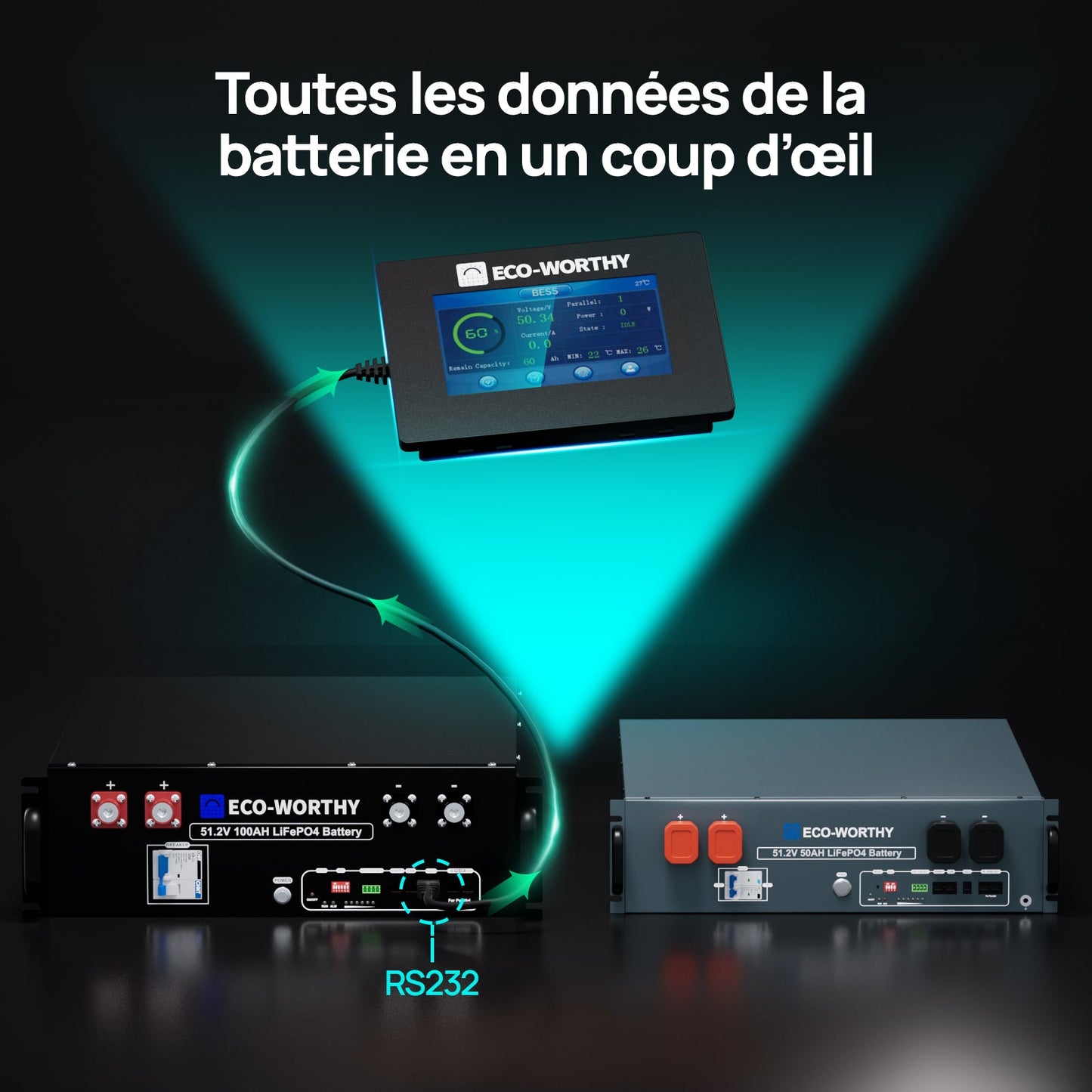 Eco-Worthy ESM100 — Moniteur pour Batterie Domestique Cubix100 & Batteries Murales - eco-worthy-fr