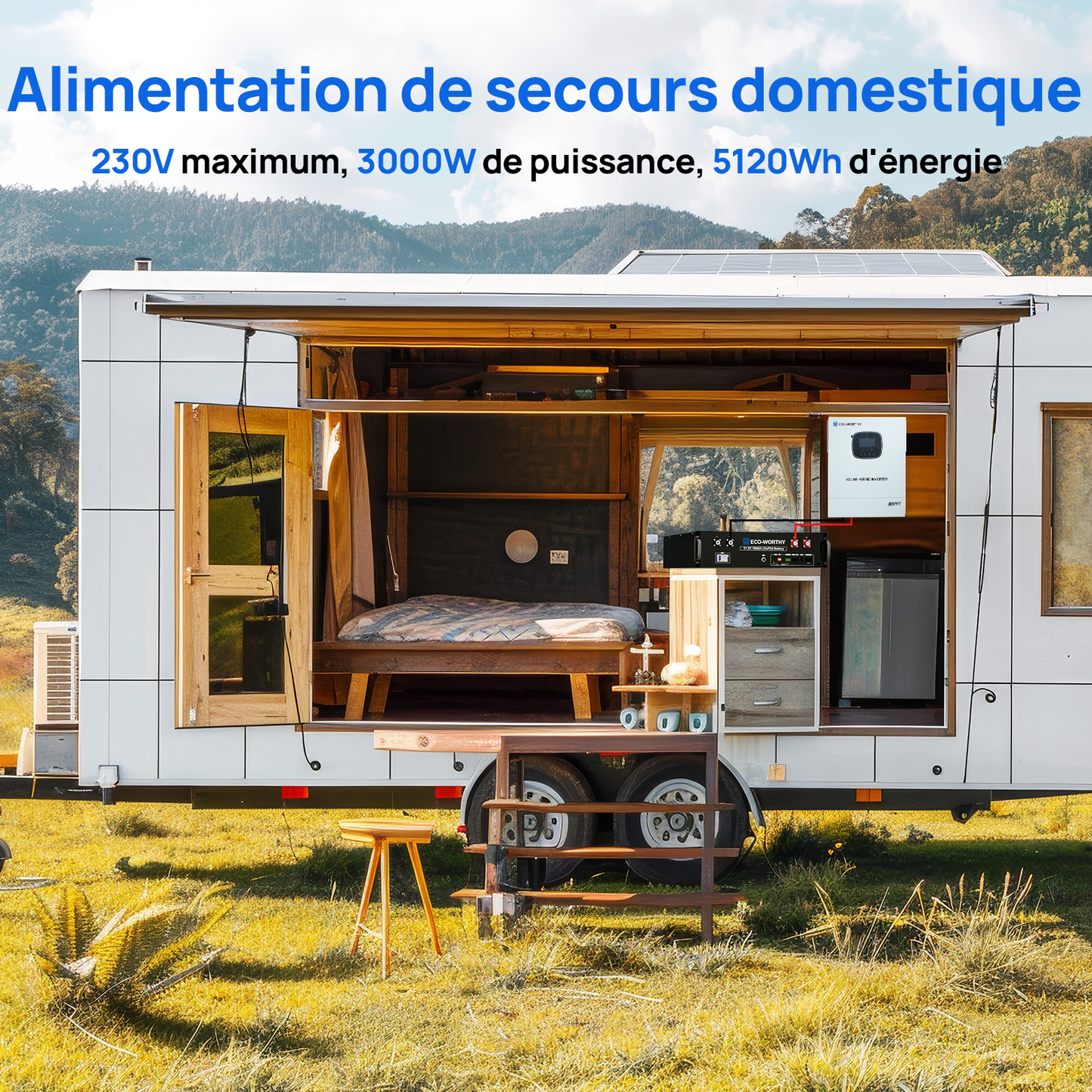 Eco-Worthy Kit Solaire Autonome 3kW avec Batterie LiFePO4 Rackable 5.12kwh - eco-worthy-fr