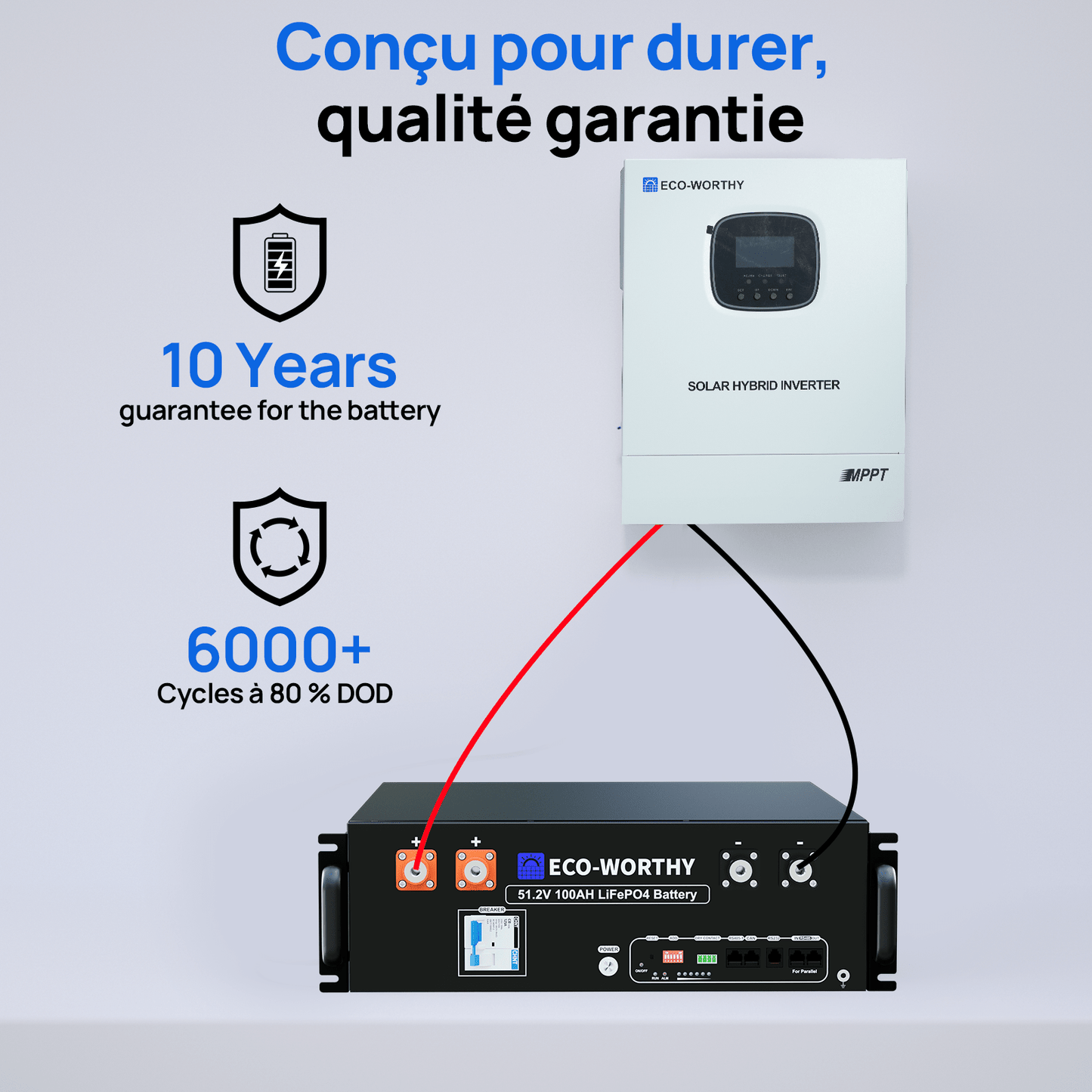 Eco-Worthy Kit Solaire Autonome 3kW avec Batterie LiFePO4 Rackable 5.12kwh - eco-worthy-fr