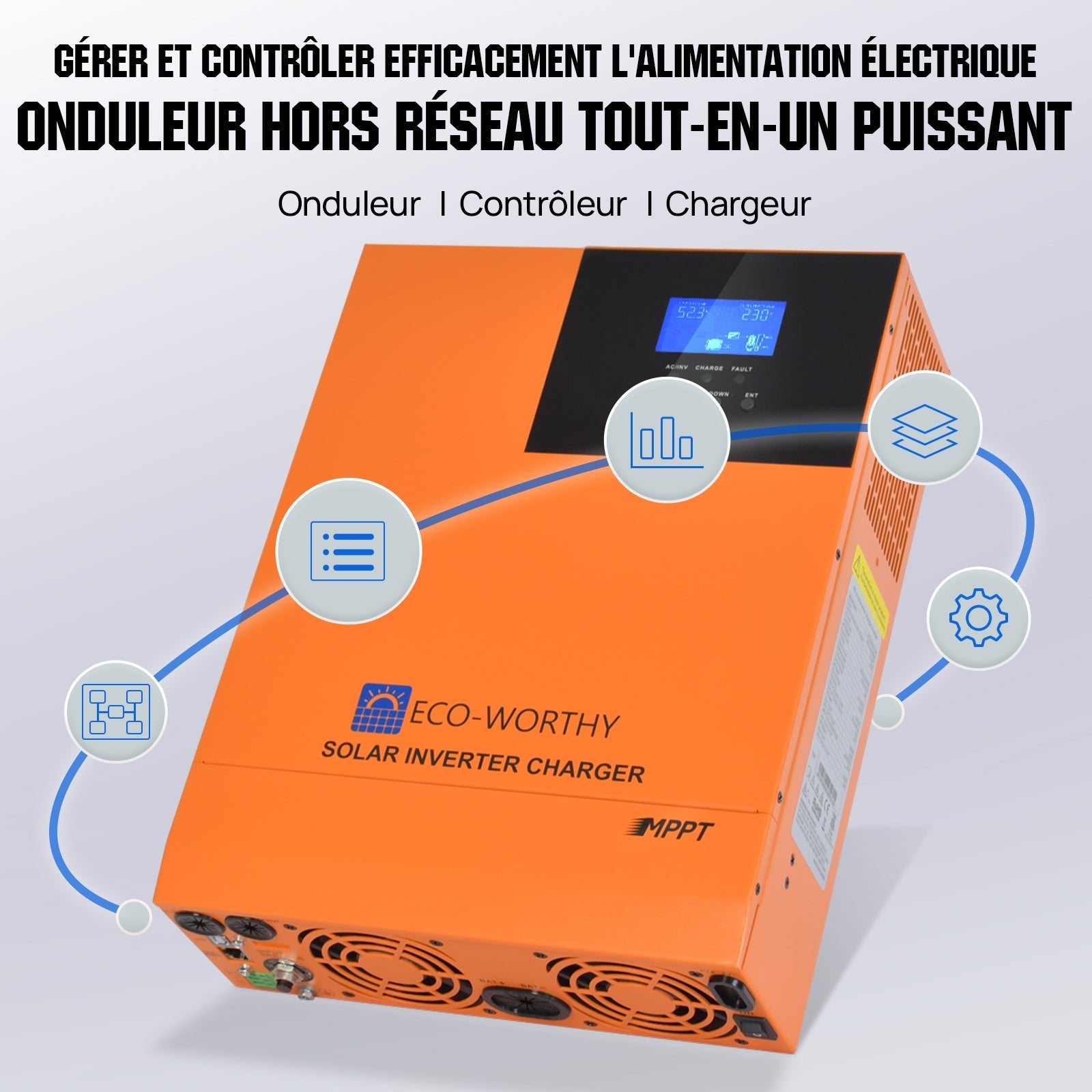 Eco-Worthy Kit Solaire Autonome 5kW avec Batterie LiFePO4 Rackable 5.12kwh / 10.24kWh - eco-worthy-fr