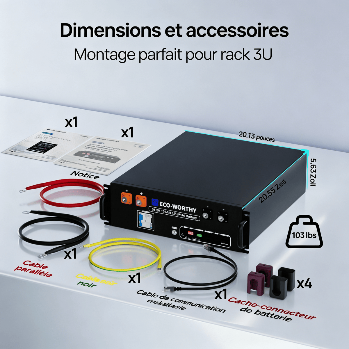 Eco-Worthy Kit Solaire Autonome 5kW avec Batterie LiFePO4 Rackable 5.12kwh / 10.24kWh - eco-worthy-fr