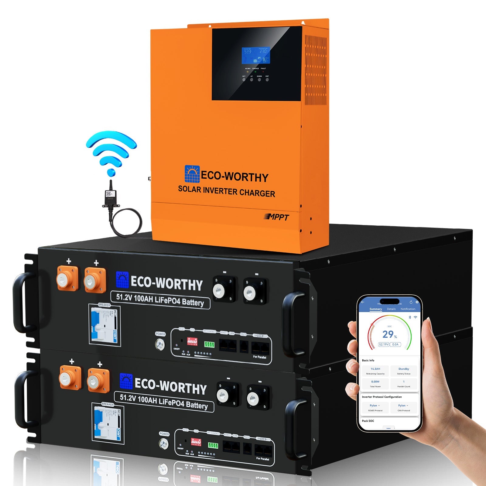 Eco-Worthy Kit Solaire Autonome 5kW avec Batterie LiFePO4 Rackable 5.12kwh / 10.24kWh - eco-worthy-fr