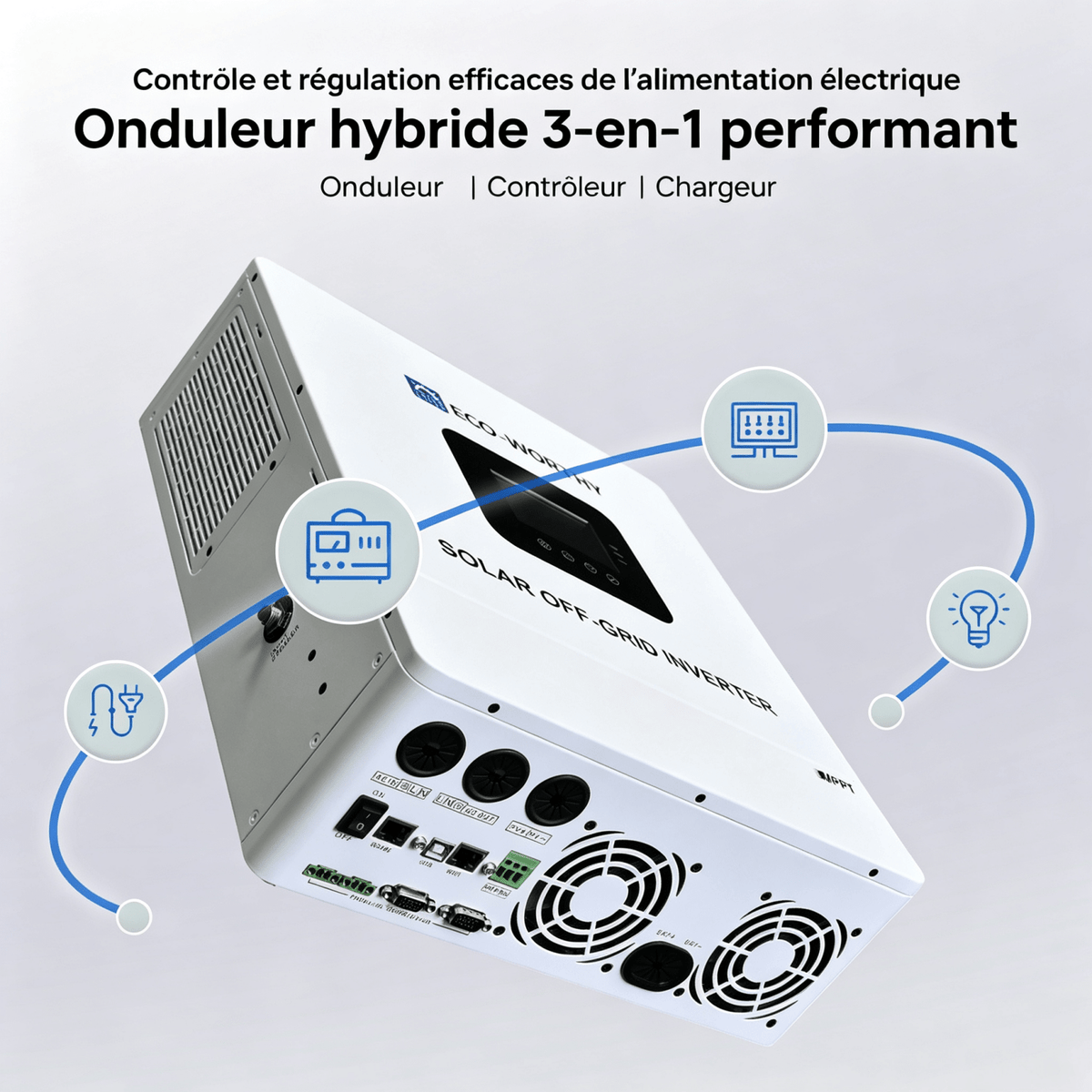 Eco-Worthy Kit Solaire Autonome 5kW avec Batterie LiFePO4 Rackable 5.12kwh / 10.24kWh - eco-worthy-fr