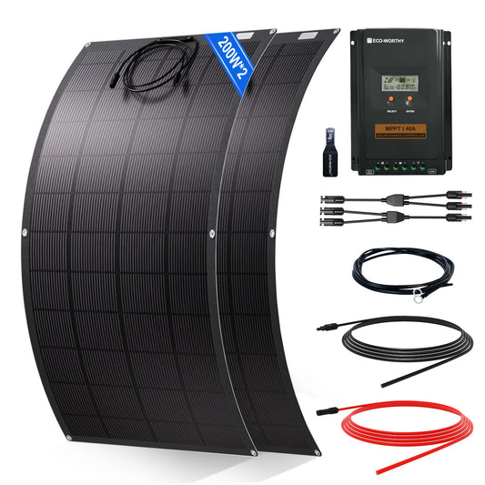 Eco-Worthy kit solaire hors réseau 400W 12V pour camping-car avec MPPT 40A - eco-worthy-fr