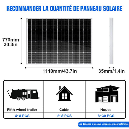 Eco-Worthy panneau solaire monocristallin 170W 12V - eco-worthy-fr