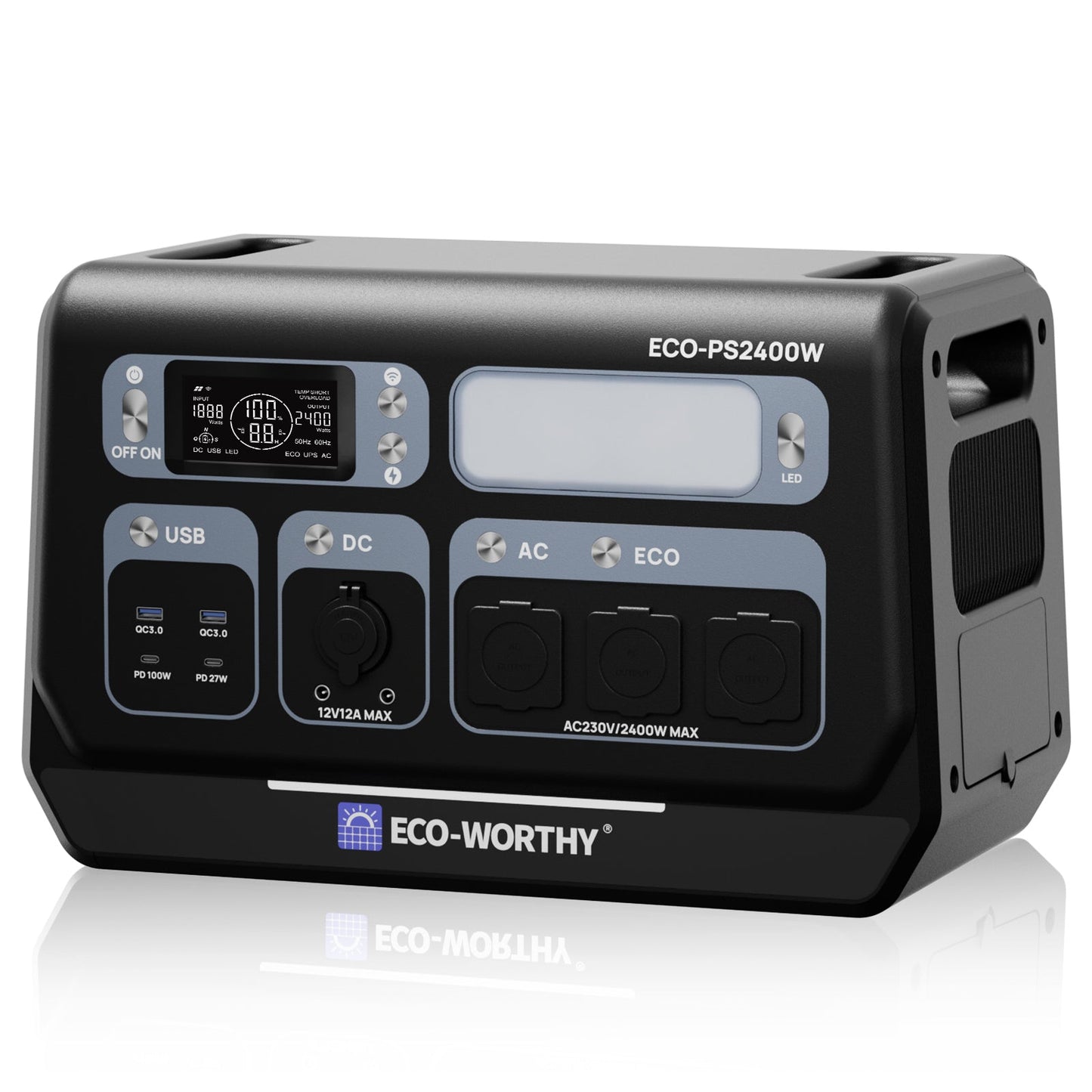 Eco-Worthy Station électrique portable — 2400W 2048 Wh - eco-worthy-fr