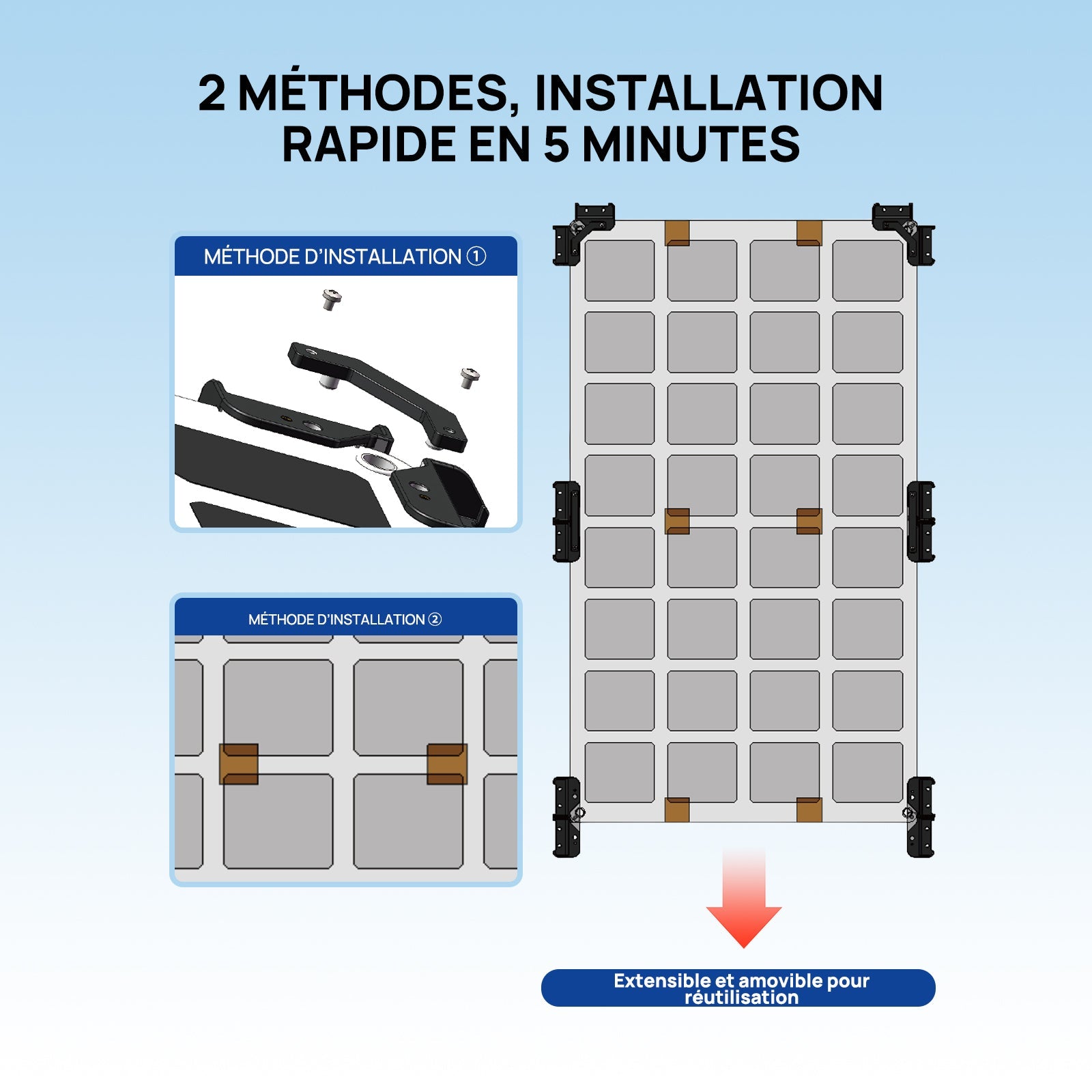 Eco-Worthy Supports de panneaux solaires — intègrent une conception ventilée suspendue - eco-worthy-fr