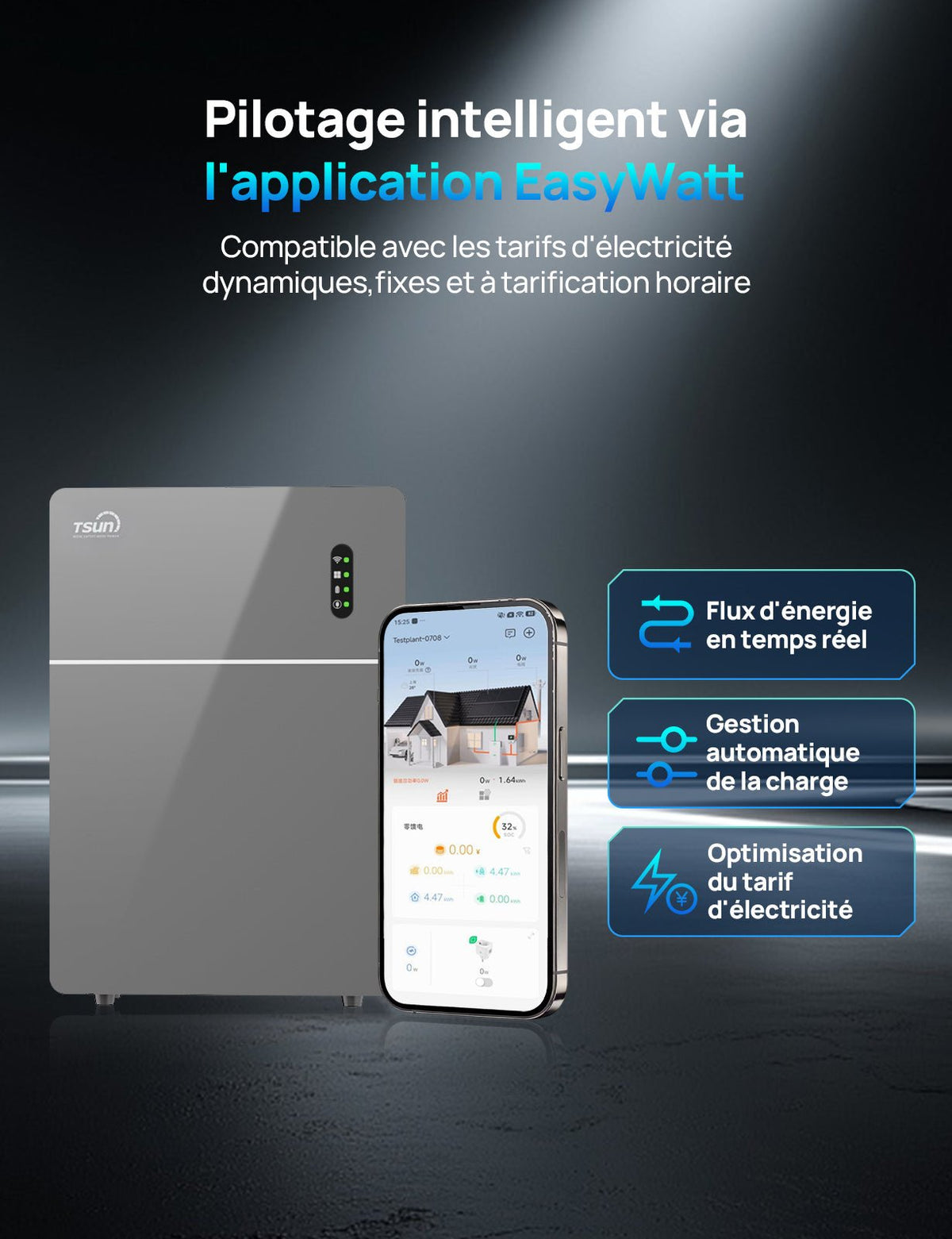 ECO-WORTHY TSOL-MAU5000 5,12 kWh Batterie Balcon Plug & Play AC Coupled Stockage de | Puissance de 2500 W - eco-worthy-fr