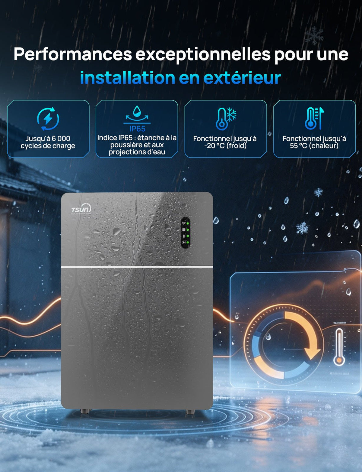 ECO-WORTHY TSOL-MAU5000 5,12 kWh Batterie Balcon Plug & Play AC Coupled Stockage de | Puissance de 2500 W - eco-worthy-fr