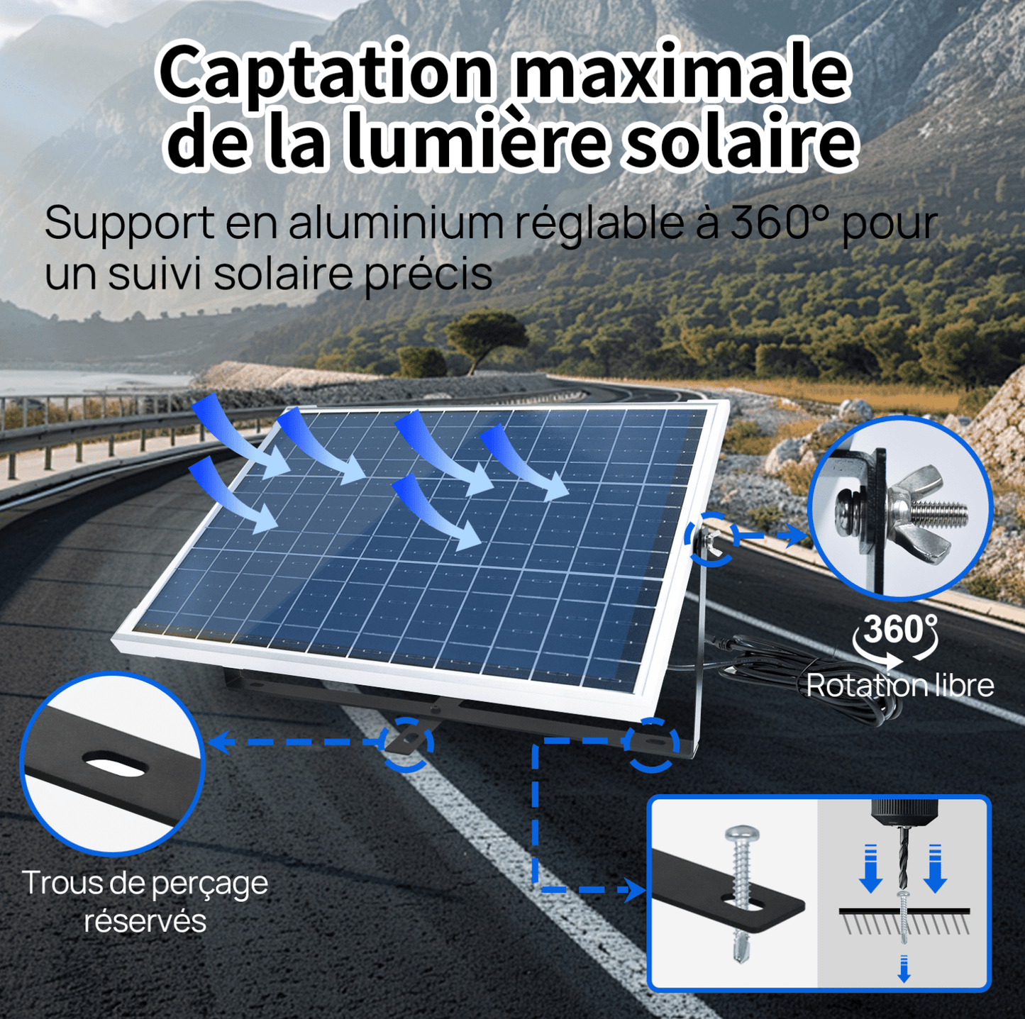 Kit de chargeur d'entretien pour panneau solaire monocristallin 25W 12V - eco-worthy-fr