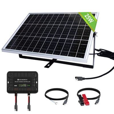 Kit de chargeur d'entretien pour panneau solaire monocristallin 25W 12V - eco-worthy-fr