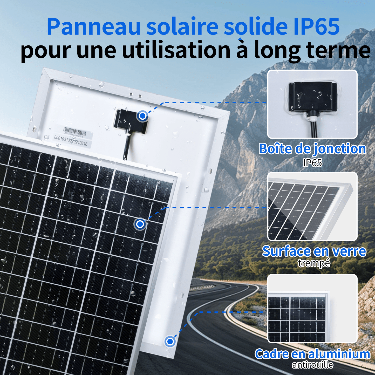 Kit de chargeur d'entretien pour panneau solaire monocristallin 25W 12V - eco-worthy-fr