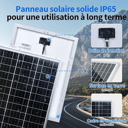 Kit de chargeur d'entretien pour panneau solaire monocristallin 25W 12V - eco-worthy-fr