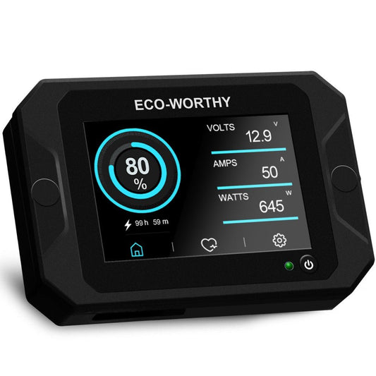 Moniteur de batterie à écran tactile 300A 3.5" avec capteur Hall pour batteries AGM et lithium (LiFePO4) - eco-worthy-fr
