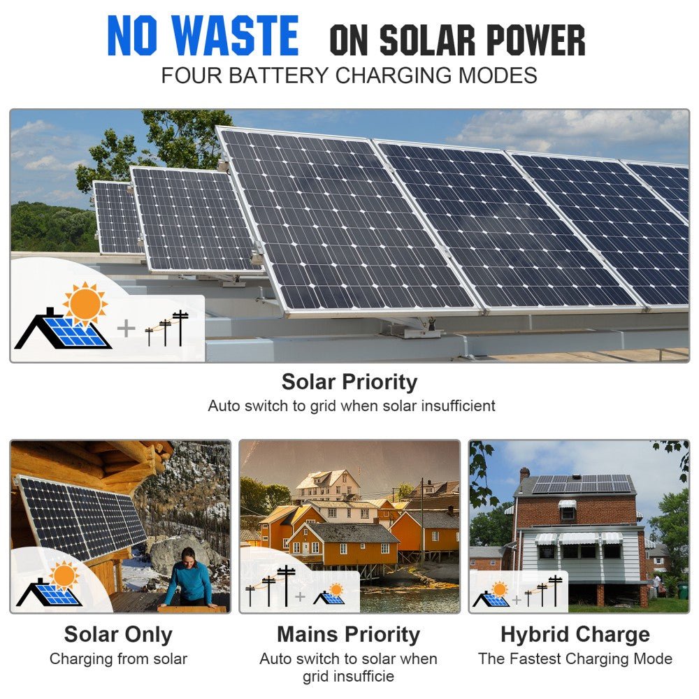 Onduleur tout-en-un onduleur à onde sinusoïdale pure 5000VA 48V et contrôleur 80A pour système hors réseau - eco-worthy-fr