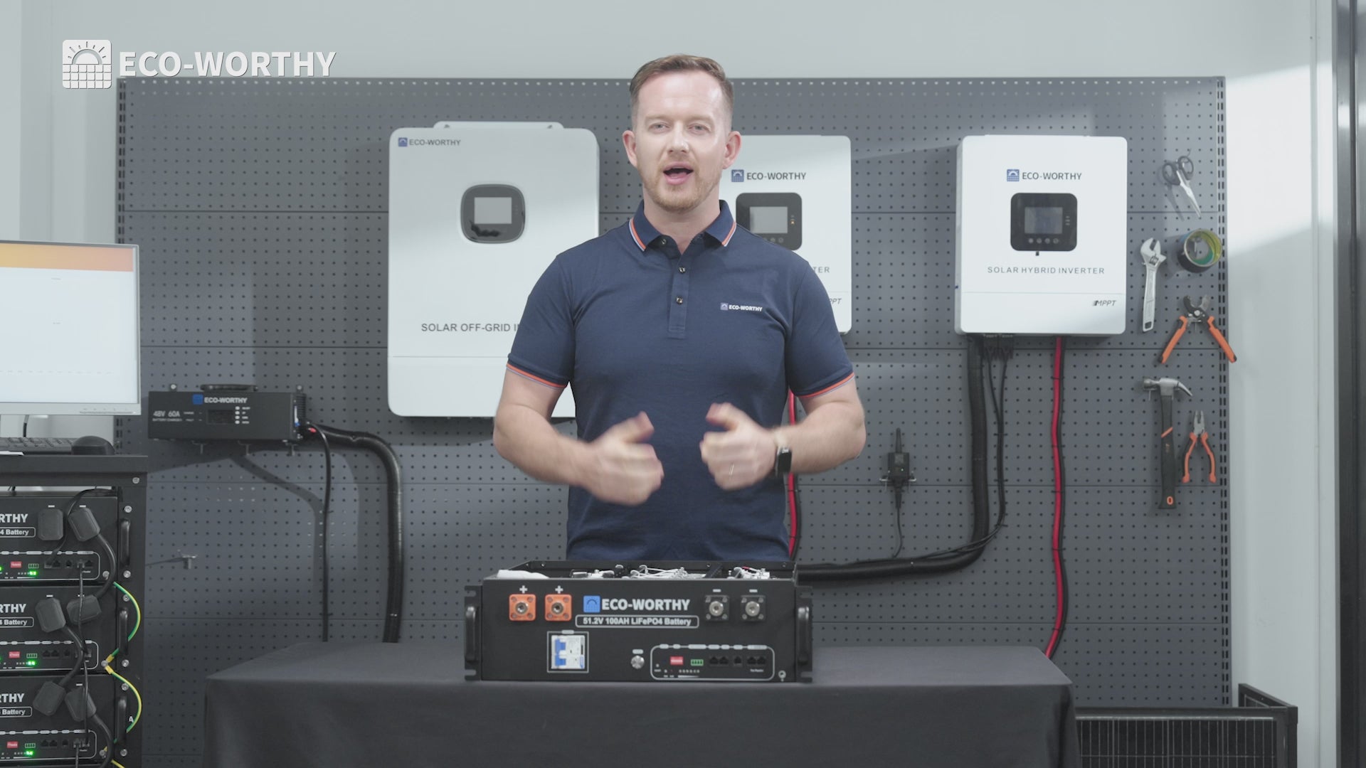 Batterie LiFePO4 48V 100Ah avec Onduleur All-in-One 3000W – Kit Solaire Autonome ECO-WORTHY