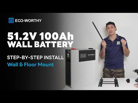 ECO-WORTHY Batterie murale lithium 48V 100Ah LiFePO4 – Charge basse température -20°C