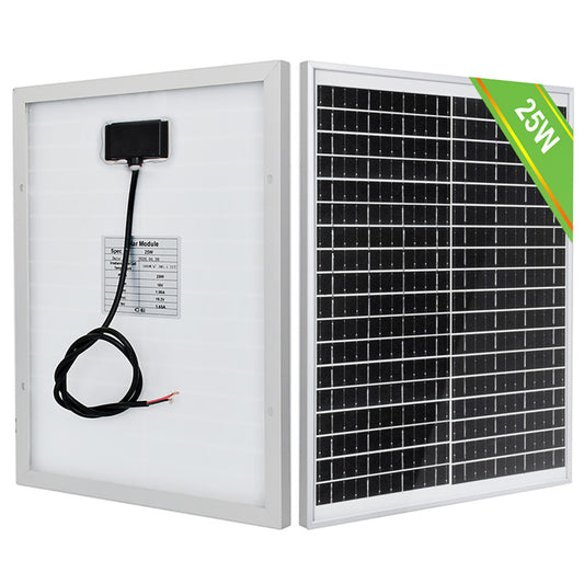 Kit de chargeur d'entretien pour panneau solaire monocristallin 25W 12V | ECO-WORTHY