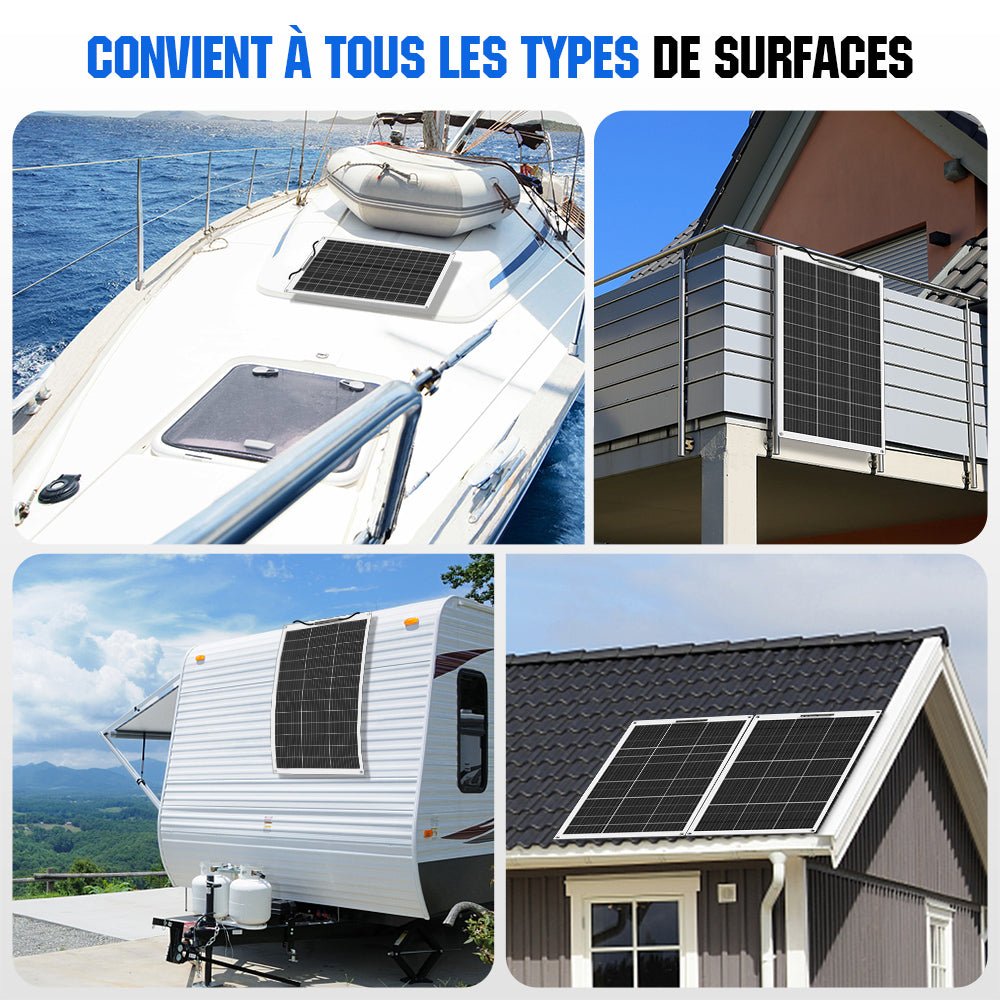 Eco-Worthy 130W 12V panneau solaire mono flexible - eco-worthy-fr