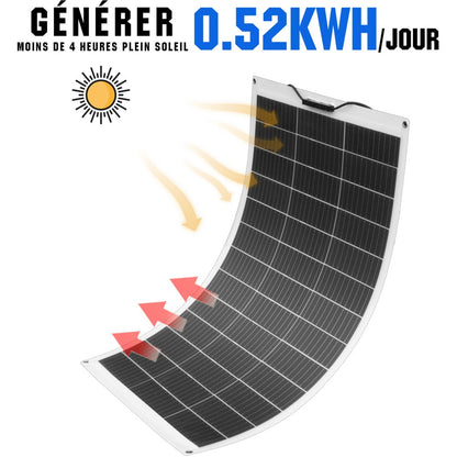 130W 260W 12V 1/2-panneau Solaire Autonome avec Panneau Mono Flexible 130W