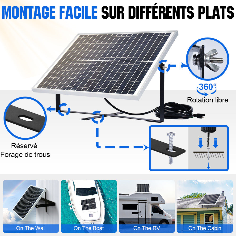 Kit de chargeur d'entretien pour panneau solaire monocristallin