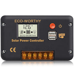 Régulateur de charge solaire avec écran LCD PWM 30 A, commutation automatique 12 V/24 V