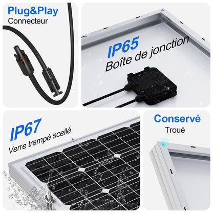 Eco-Worthy panneau solaire monocristallin 170W 12V