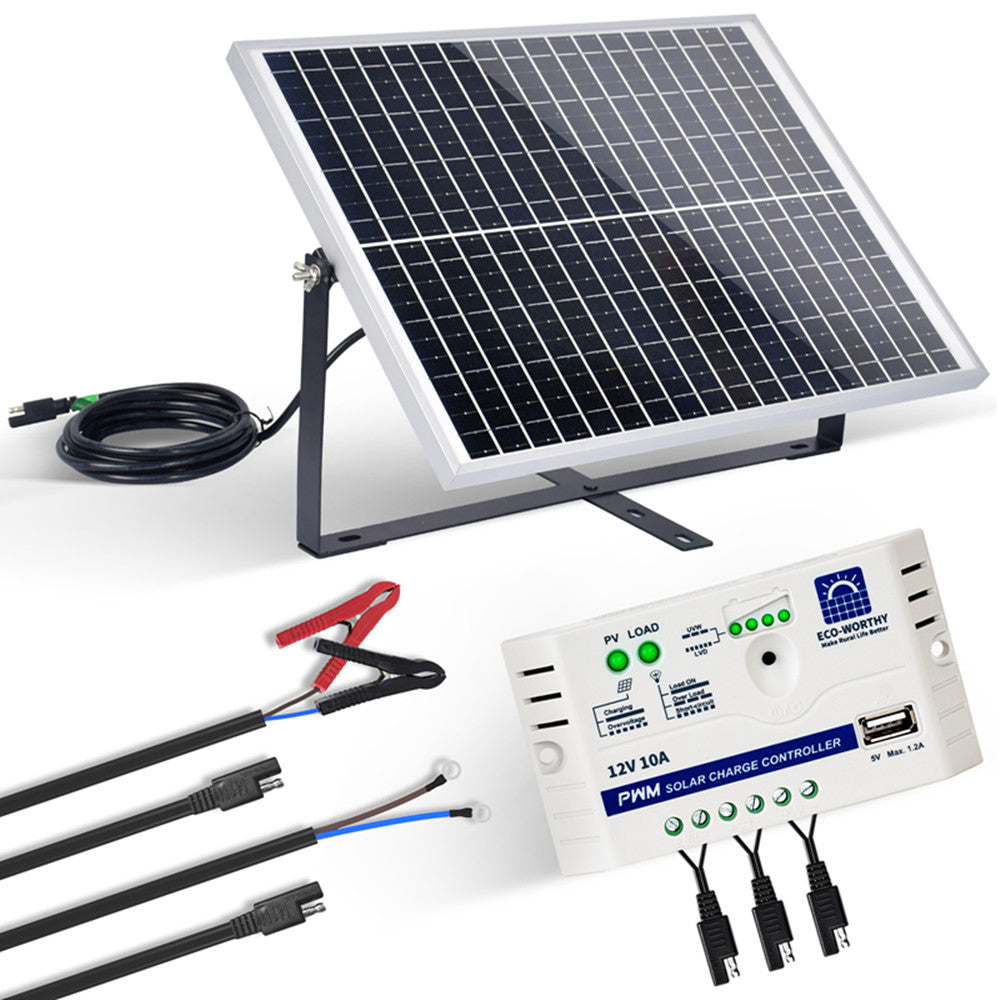 Kit de chargeur d'entretien pour panneau solaire monocristallin 25W 12V