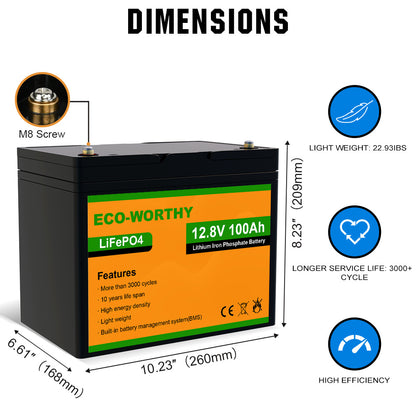 130W 260W 390W 520W 12V 1/2/3/4-panneau Solaire Autonome avec Batterie au Lithium