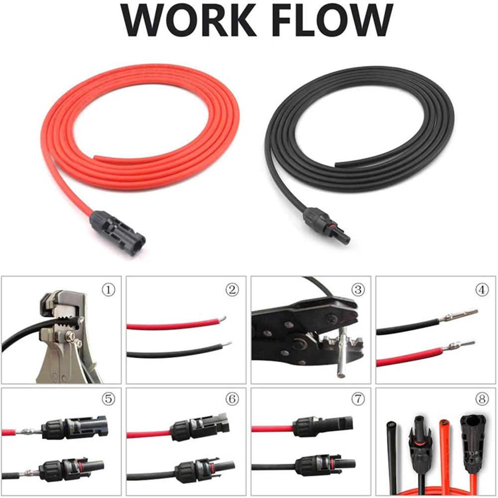 Fils de câbles d'extension solaires 12AWG 16.4FT avec connecteurs MC4 femelles et mâles - eco-worthy-fr