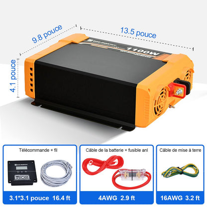 Onduleur pour site isolé du réseau pur sinus 1100VA 12V à 230V - eco-worthy-fr