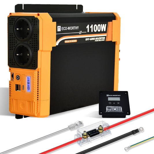 Onduleur pour site isolé du réseau pur sinus 1100VA 12V à 230V - eco-worthy-fr