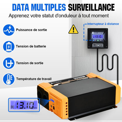 Onduleur pour site isolé du réseau pur sinus 2000VA 12V à 230V - eco-worthy-fr