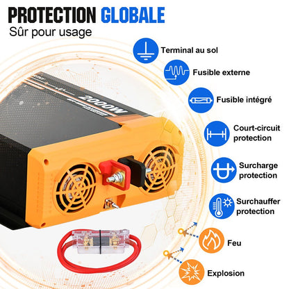 Onduleur pour site isolé du réseau pur sinus 2000VA 12V à 230V - eco-worthy-fr